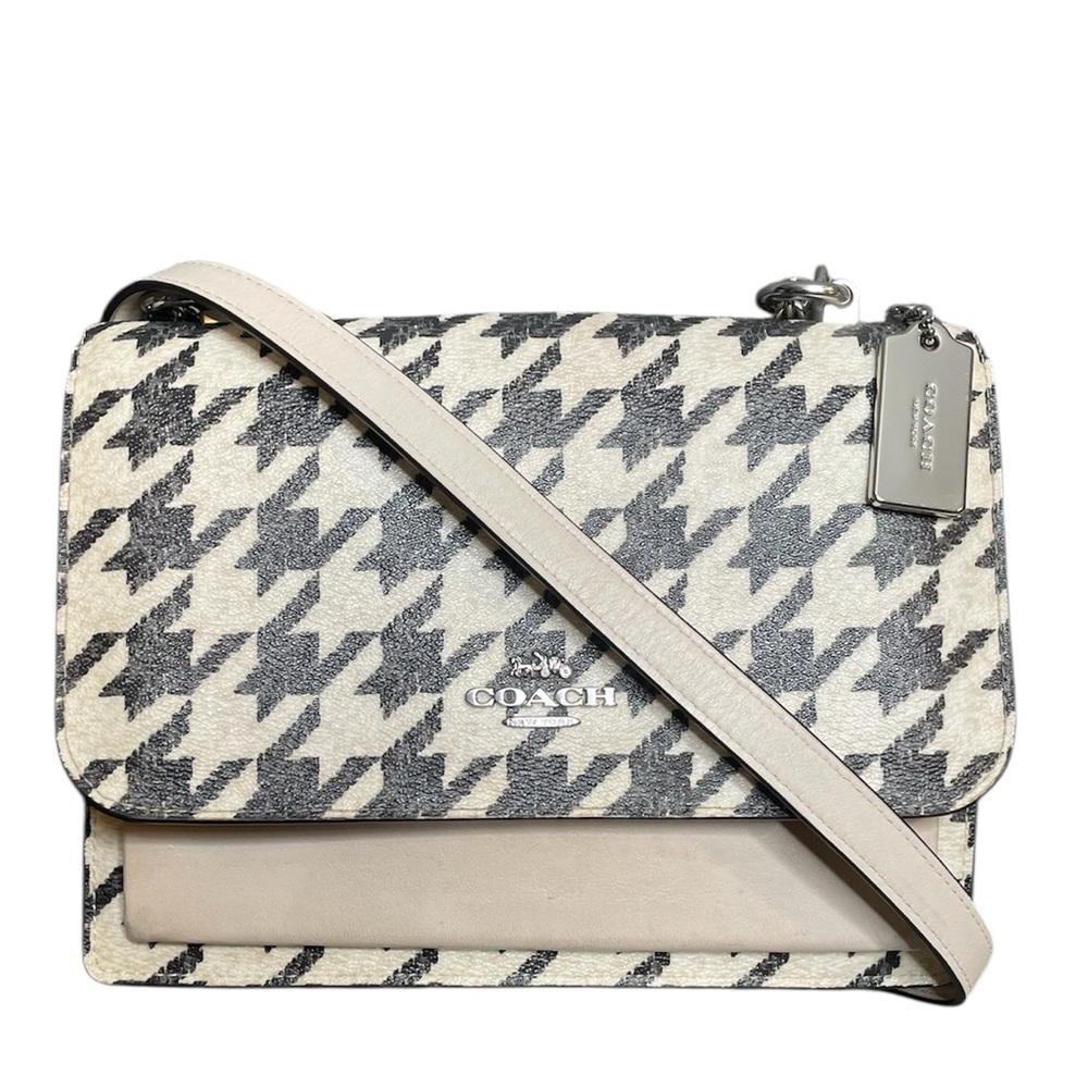 Coach Klare Houndstooth 2-Way Crossbody Classic Shoulder Flap Bag 2023